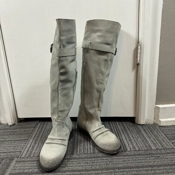 Diba Pilot Tall Upper Calf-Knee High Riding Boots gray faux suede - Picture 1 of 10